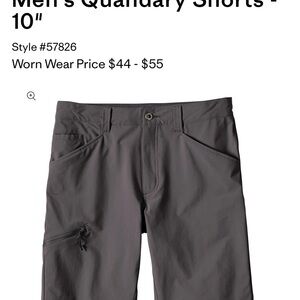 Patagonia Men’s Quandary Hybrid Shorts - Charcoal Gray 34. 2026 style. Worn 1x
